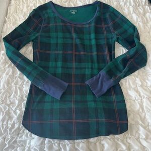 Old Navy Green Ribbed Top with Blue Trim